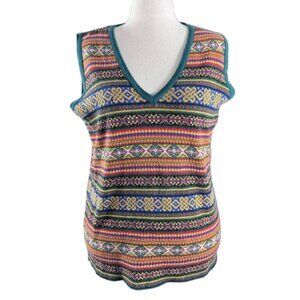 GAP 90s Y2K Vintage Celtic Scandinavian Fair Isle Funky Sweater Vest (SZ M)